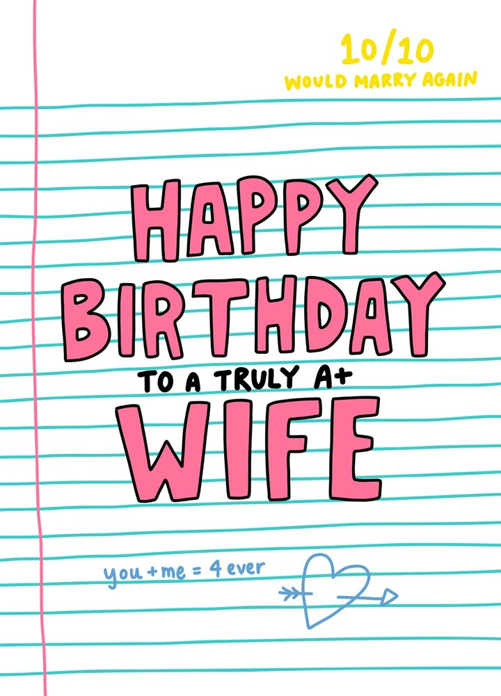Happy Birthday A Plus Wife Card
