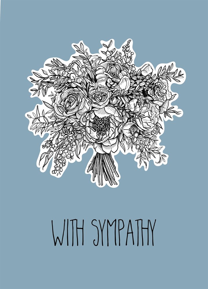 With Sympathy Floral Bouquet Card