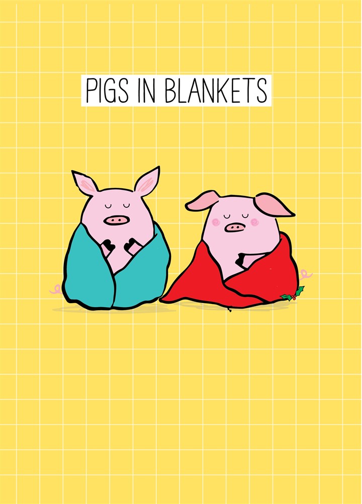 Two Little Pigs In Blankets Card