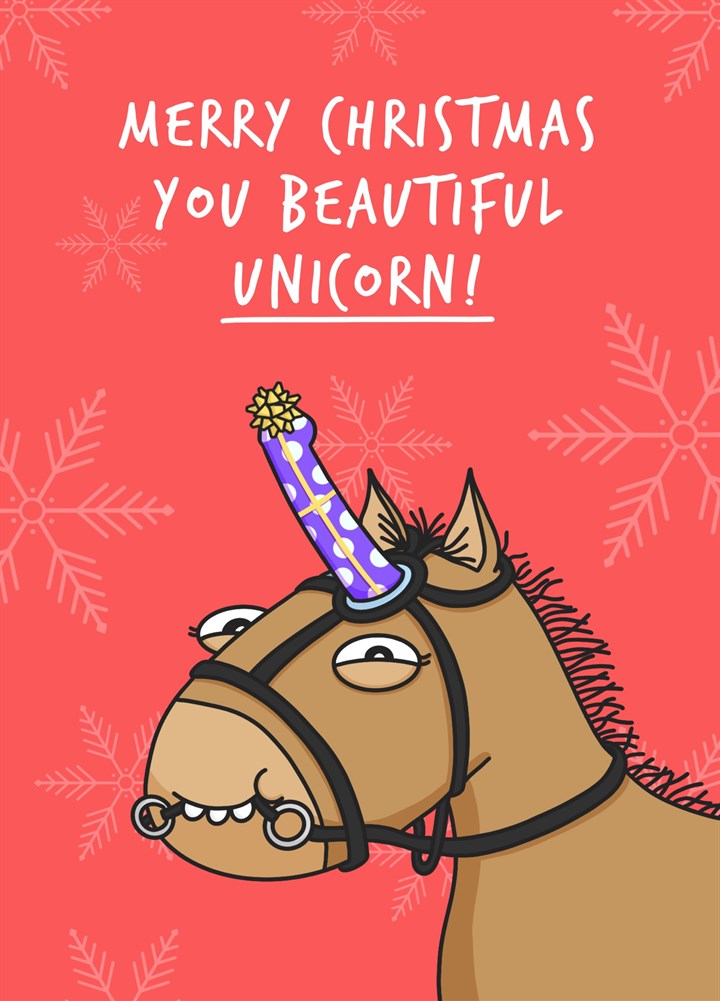 Beautiful Unicorn Christmas Card