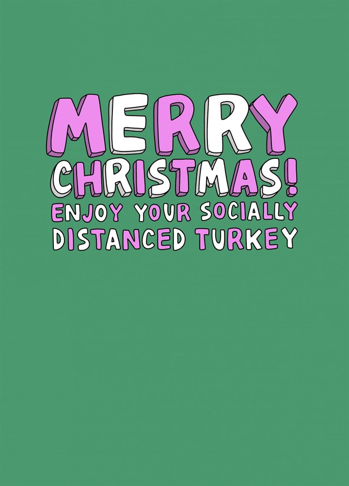 Socially Distanced Turkey Card