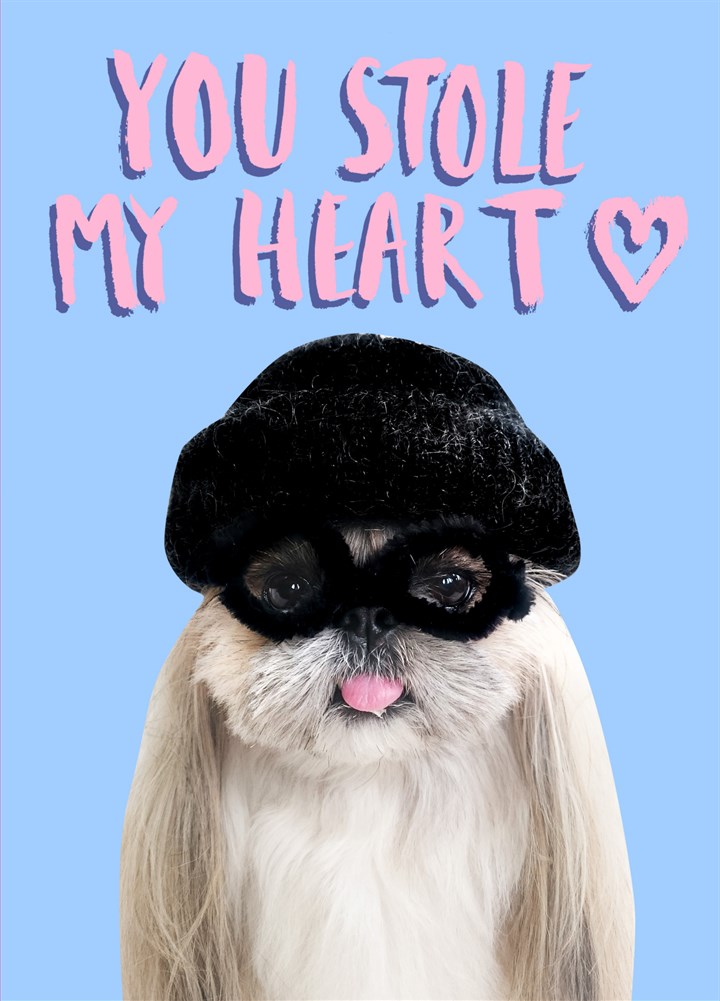 You Stole My Heart Dog Card