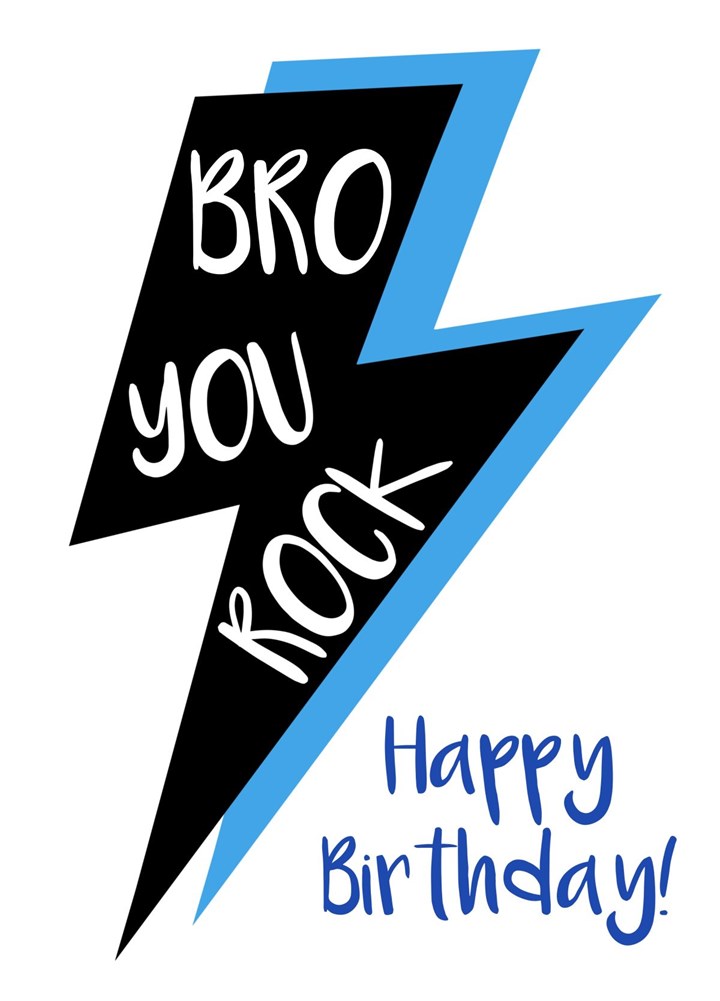 Bro You Rock Happy Birthday Card