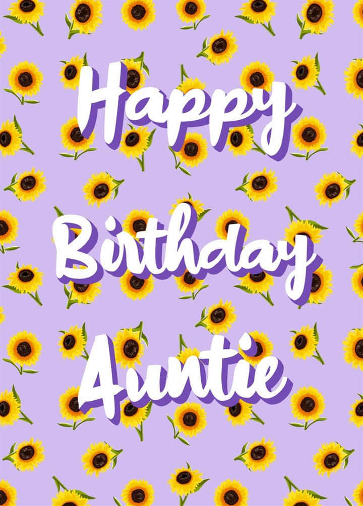 Happy Birthday Auntie Sunflowers Card