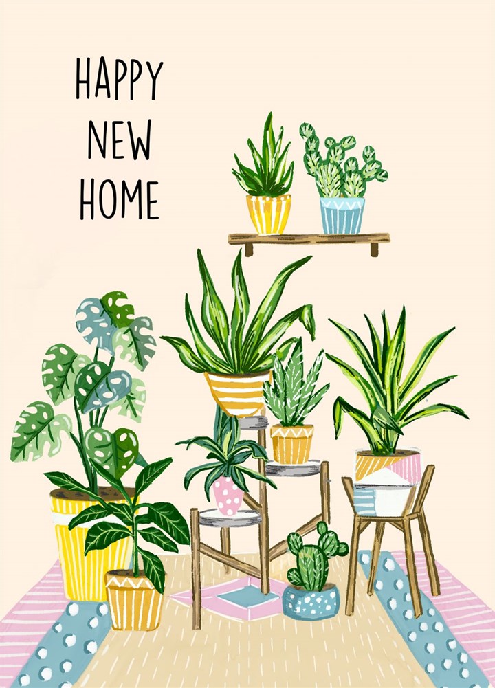 Happy New Home - Cute Plants Card