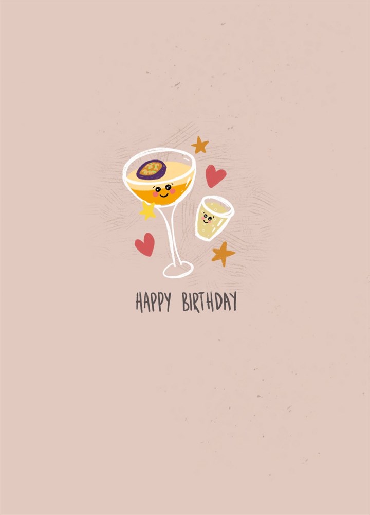 Happy Birthday, Pornstar Martini & Prosecco Shot Card