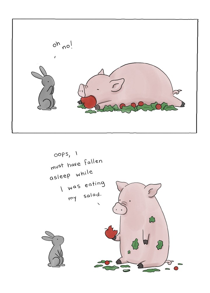 Pig Rabbit Salad Diet Card
