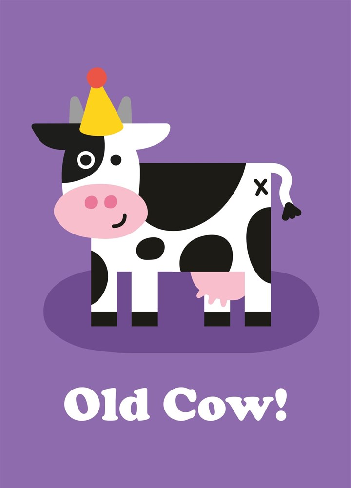 Old Cow Birthday Card