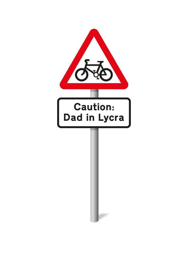 Caution: Dad In Lycra Card