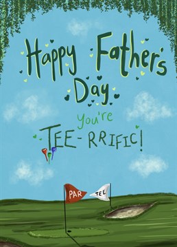 Send your golf fan dad this TEE-rrific card! Let's par-tee!
