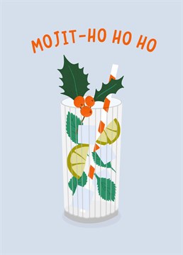 Send a cocktail lover this funny mojito Christmas card. Designed by Amelia Ellwood