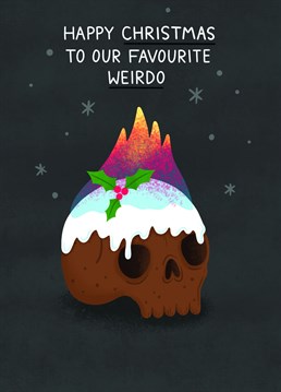 We all have that one friend that is a little strange. Get them this cute skull present card to send them spookily good vibes this Christmas.