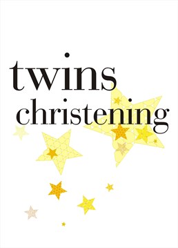 This bright and simple Claire Giles card is perfect for sending your wishes for the twins christening.