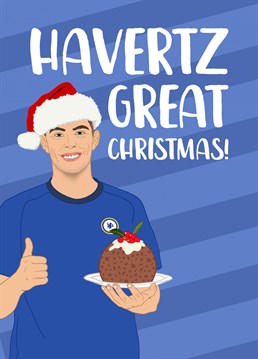 A Chelsea FC inspired Christmas card, perfect for sending festive football wishes to your boyfriend or friend.