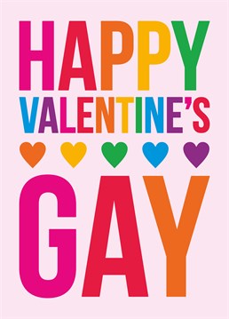 Delightful same-sex Valentine's card by Dean Morris, complete with rainbows.