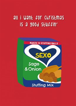 Send Christmas wishes to your love with this stuffing inspired Christmas Card. Afterall, the best part of Christmas is a good stuffin' innit!