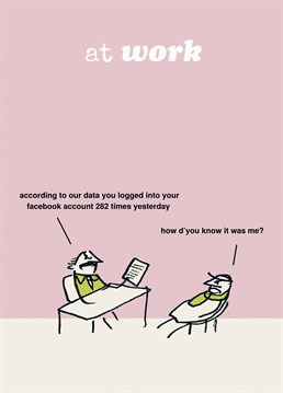 Big brother is watching you! No, seriously, he is. A great personalised everyday New Job card from Modern Toss.