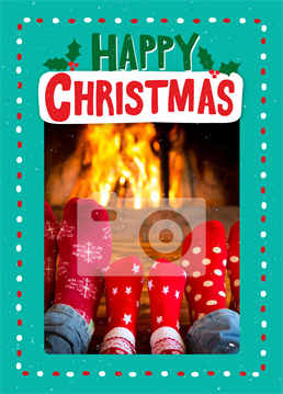 A fabulously festive photo upload card by Scribbler, perfect for sending warm wishes to someone special this Christmas.