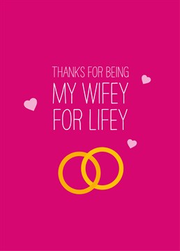Say thank you for being a wonderful wife with this lovely Anniversary card by Scribbler, we're sure she'll love it.