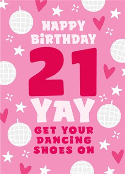 Time to boogie on down and celebrate! Send this cute 21st birthday card to celebrate a real disco diva. Designed by Scribbler.