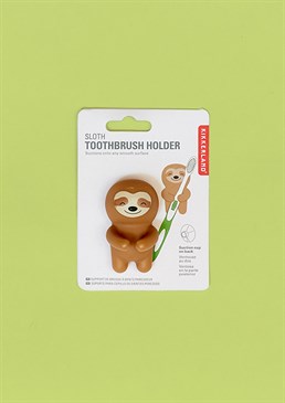 Hang on!. Handy toothbrush holder. Adorable sloth design. Suctions onto any surface. Never forget to brush your teeth again with this little guy to remind you! The perfect, unique gift for any sloth lover, this sloth LOVES hugs and hanging out in your bathroom all day - it's a simple life! Whether you're teaching a little one to get in the habit or you know a lazy so and so, he'll gladly hang onto their toothbrush until just when they need it. With a helpful suction cup on his back, it can stick to any surface - perfect for bathroom tiles, mirrors or cabinets. This sloth makes the odious task of tooth brushing way more enjoyable and will definitely help to start your day with a smile for once!