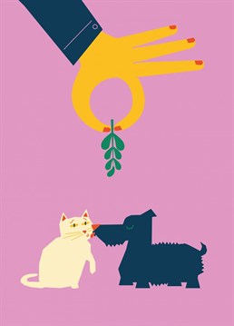 'Tis the season to put our differences aside - not sure these cat and dog agree after sharing some romantic time under the mistletoe.  Designed by Betiobca.