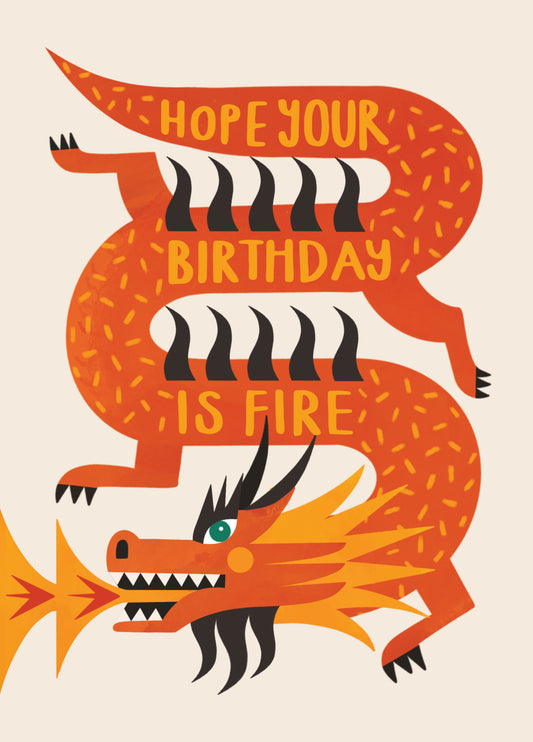 Fire Dragon Birthday Card