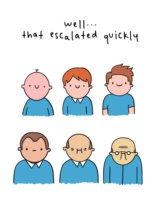 Funny 'Aging Through Time' Birthday Card