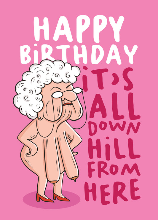 Funny Naked Old Lady Card