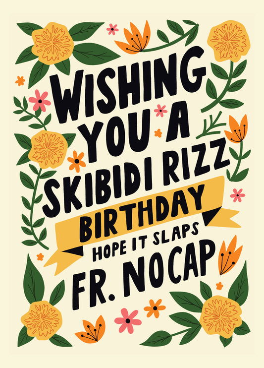 Skibidi Rizz Birthday Card