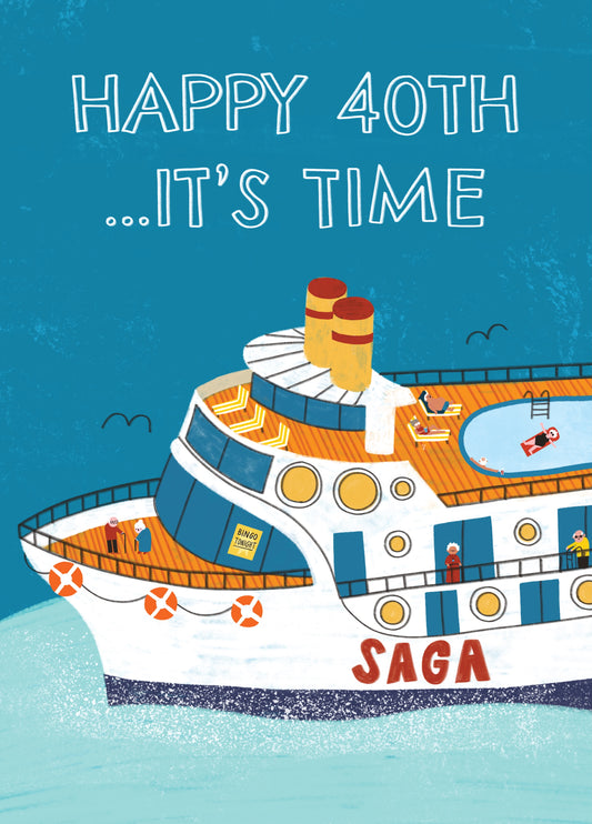 40th Saga Cruise Birthday Card