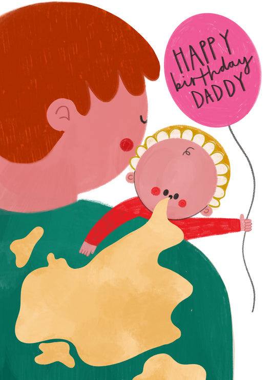 Funny Baby Sick Birthday Card For Daddy