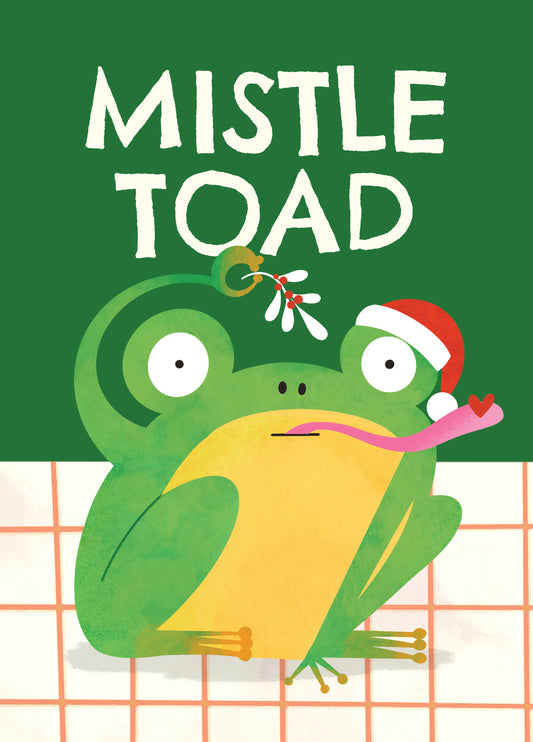 Fun Christmas Card - Mistle-Toad - Toad Pun