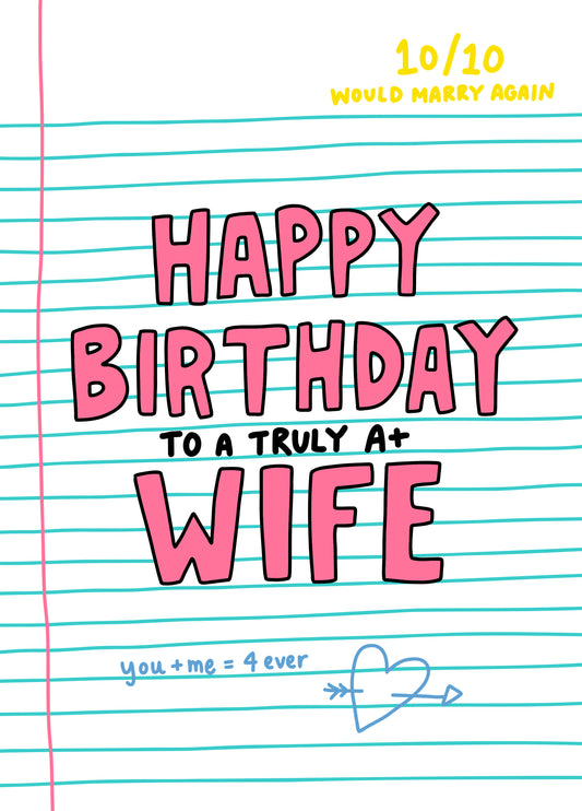 Happy Birthday A Plus Wife Card