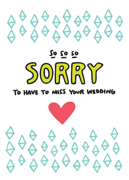So So Sorry Wedding Decline Card