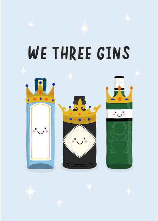 We Three Gins Funny Christmas Card