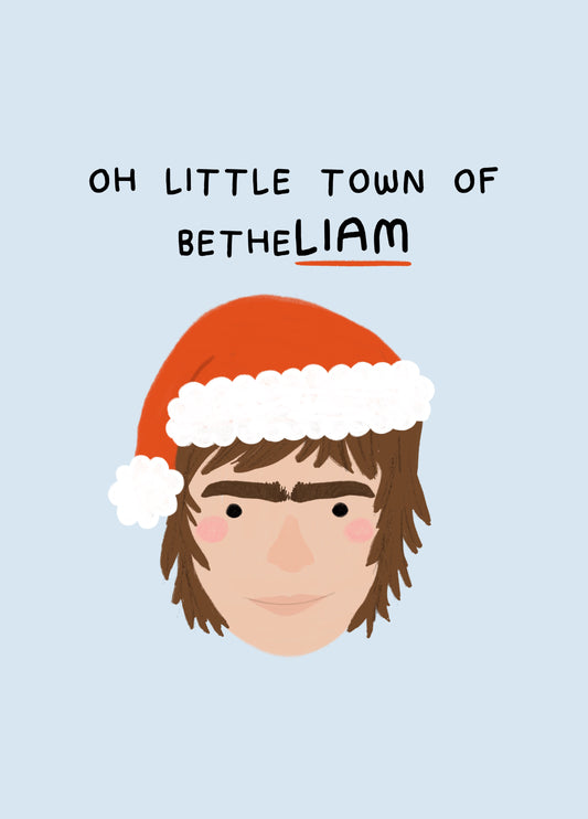 Funny Oasis Christmas Card - Liam Gallagher - Pun