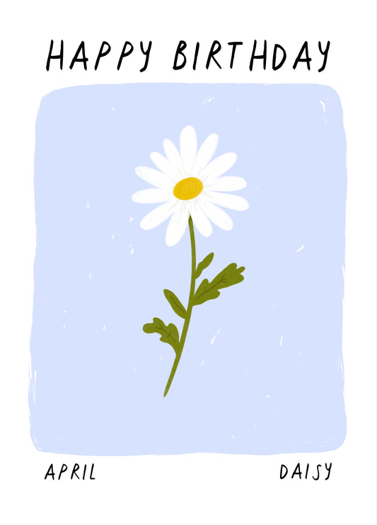 April Birth Flower Birthday Card