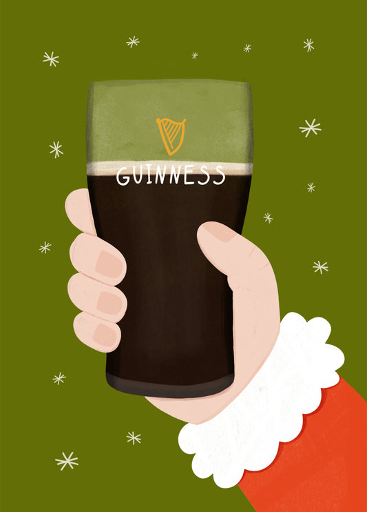 Split The G Santa Guiuness Christmas Card