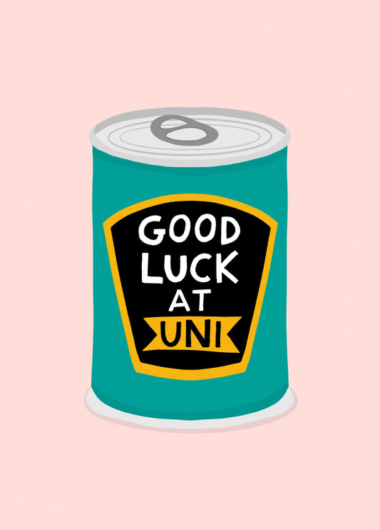 Beans Tin University Good Luck Card