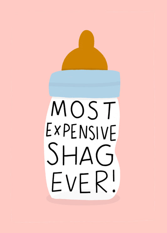 Most Expensive Shag Ever! Funny New Baby Card