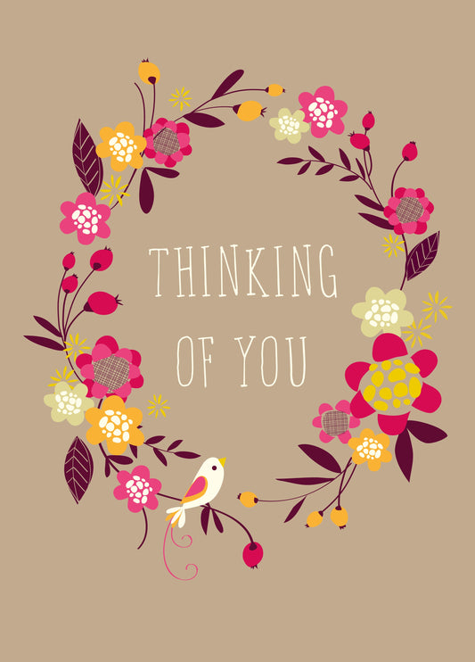 Thinking Of You Wreath Card