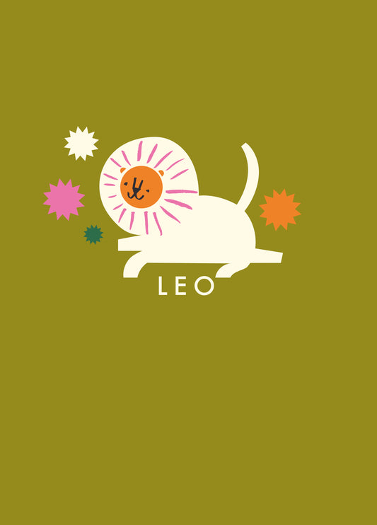 Leo, Horoscope, Star Sign, Birthday Card