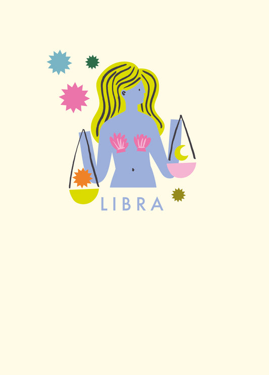 Libra, Horoscope, Star Sign, Birthday Card