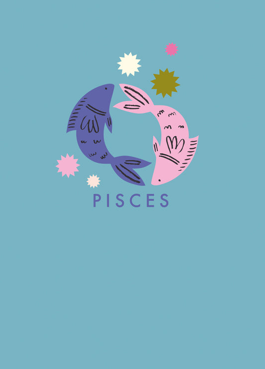 Pisces, Horoscope, Star Sign, Birthday Card