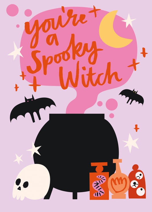 Spooky Witch, Halloween, Birthday Card