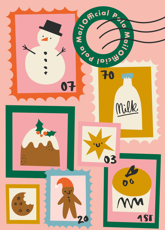 It's Christmas! Cute Christmas, Holiday, Stamps Greeting Card