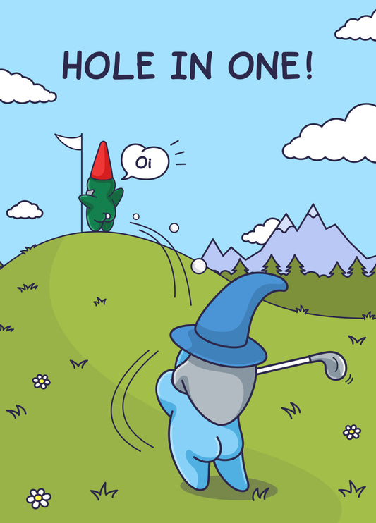 Funny Birthday Card - Golf - For Him - Hole In One
