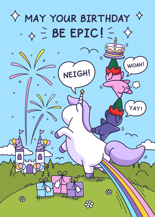 Epic Unicorn - Funny Birthday Card For Kids