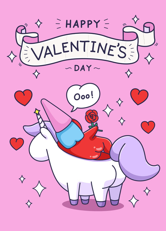 Happy Valentines Day Card - For Her - Sexy Lover With Rose